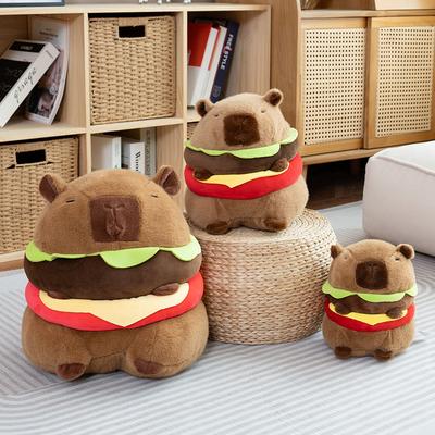 Adorável Pelúcia Capivara de Hamburgo Fofinha Kawaii Boneca de Pelúcia Simulação Animal Animais Fofos de Pelúcia Macia Presente Brinquedos para Crianças