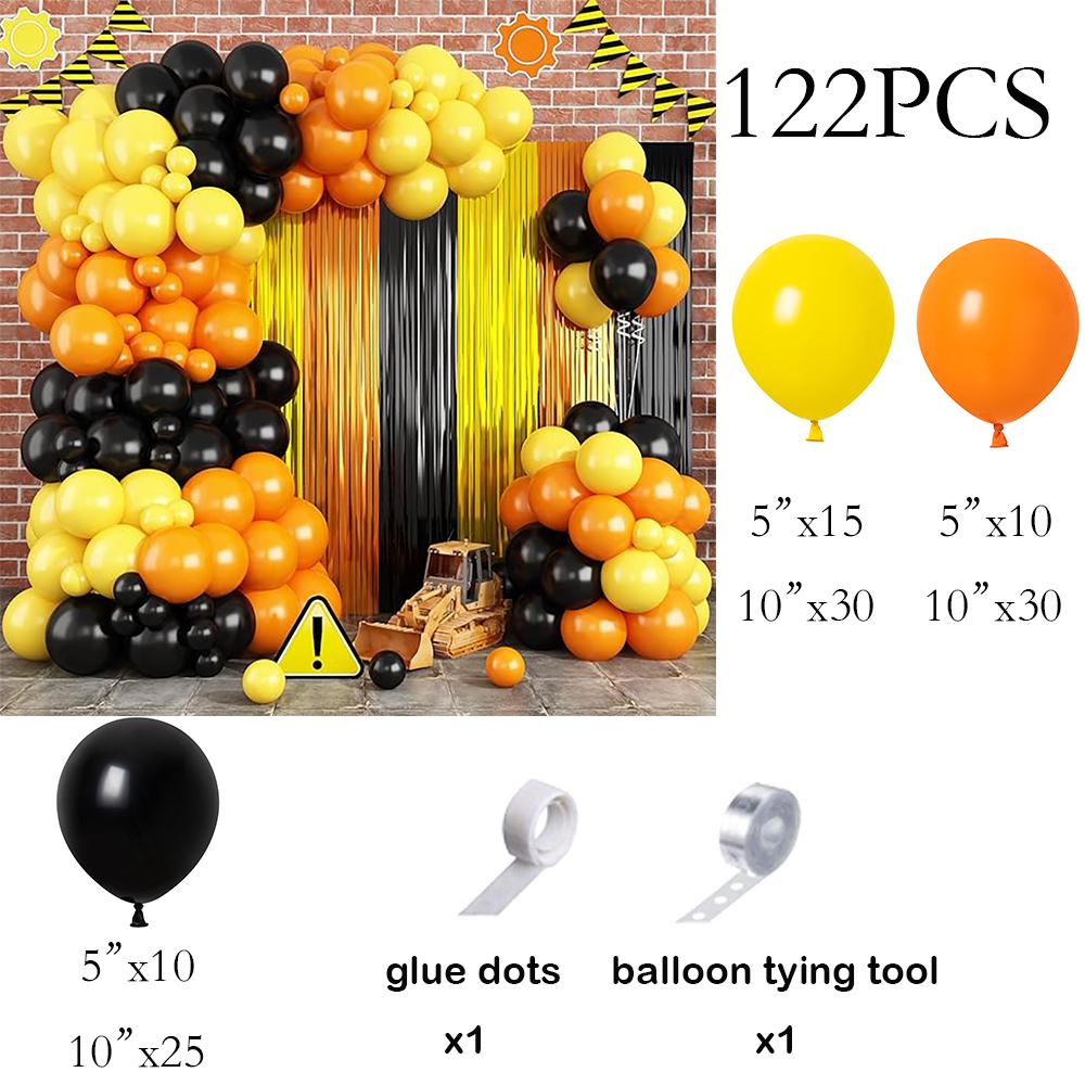 

Worker Theme Yellow Orange Balloons Garland Kit Black Balloon Arch Birthday Party Baby Shower Graduation Home Party Decoration AS Picture