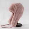 Extreme Warm Ushanka with Long Ear Covers, Super Thick Knit Winter Hat for Women, Windproof Skiing Cycling