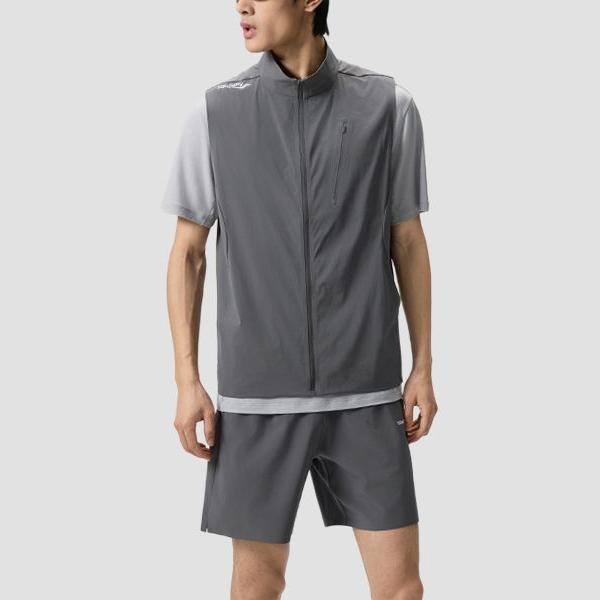 Saucony Breathable Sleeveless Half High Collar Zipper Outdoor Sports Casual Vest Men vest SR2260VT02T-GR006