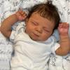 BZDOLL 48cm 19inch Reborn Baby Vinyl Asleep Black Skin Doll Soft Touch Cloth Body Newborn Bebe Girl Toy for Kids Gift Lifelike