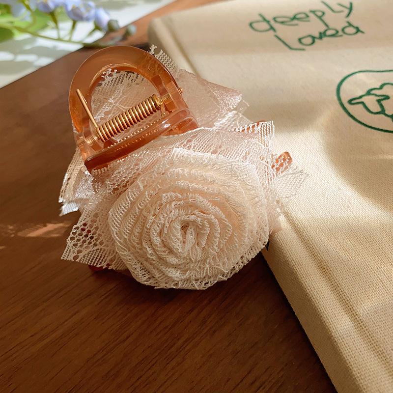 Fresh wind acrylic mesh flower hairpin women's fashion exquisite grab clip high sense versatile hair accessories
