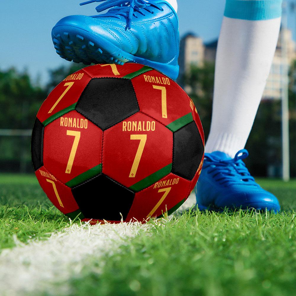 Cristiano Ronaldo Size5 Soccer Ball, Colorful, Suitable for All Ages, Machine-stitched, PVC Material, Competition Grade,durable and High Bounce