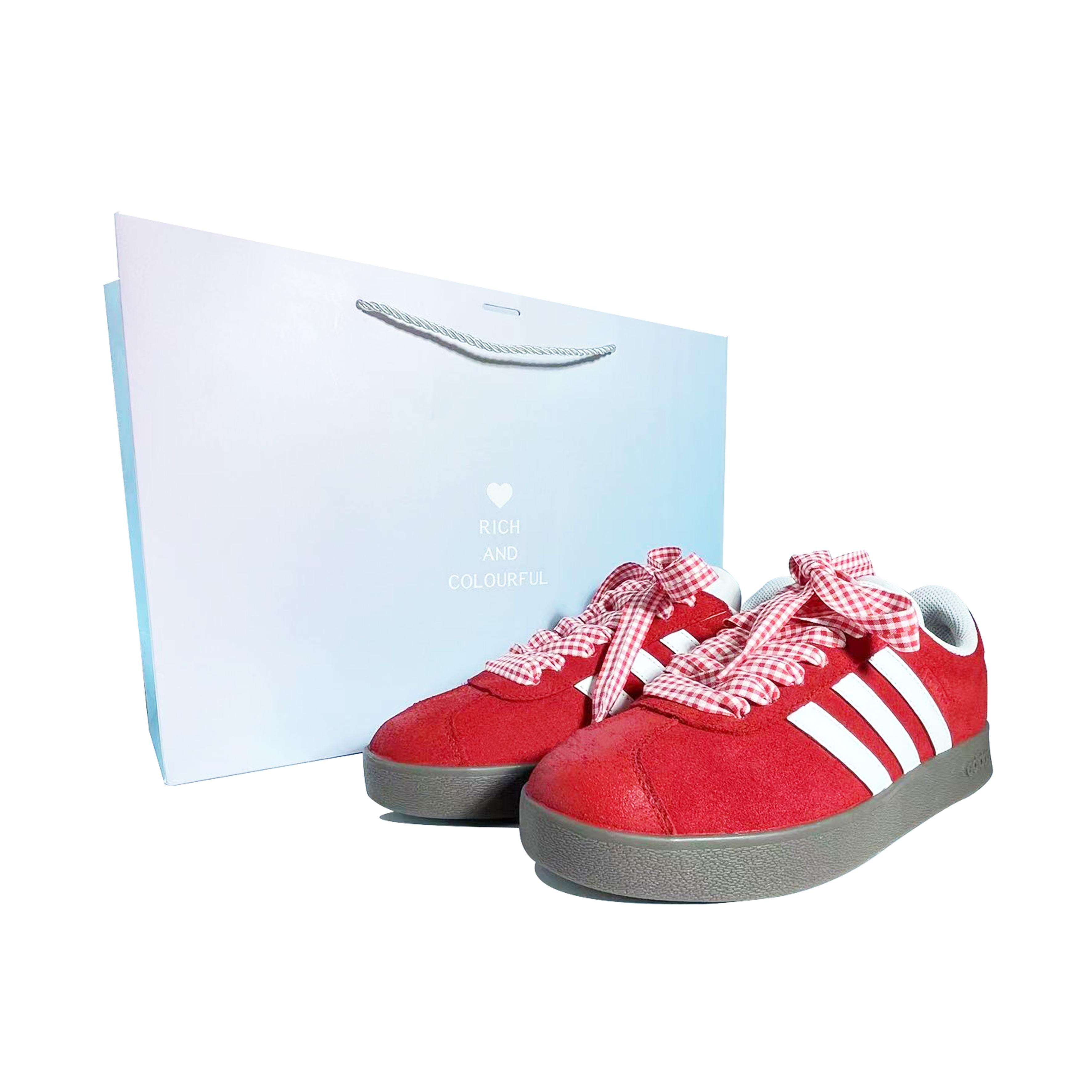 

Adidas Red Plaid Leather Coverage Quick Dry Lightweight Low top Skateboard Shoes Unisex Red White HQ1802(Team847--) 35⅔