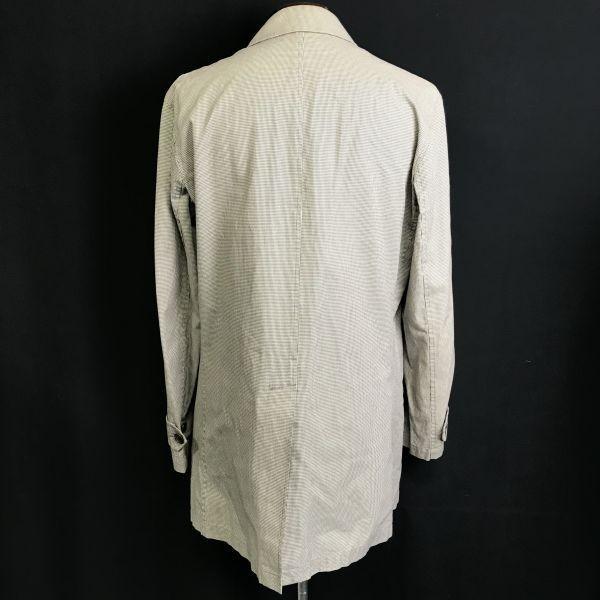 PS Paul Smith / Cotton Balmacaan Coat / Outerwear [Men's L / Black & White Houndstooth] Polyurethane Coated / Authorized Dealer Tag(USED)