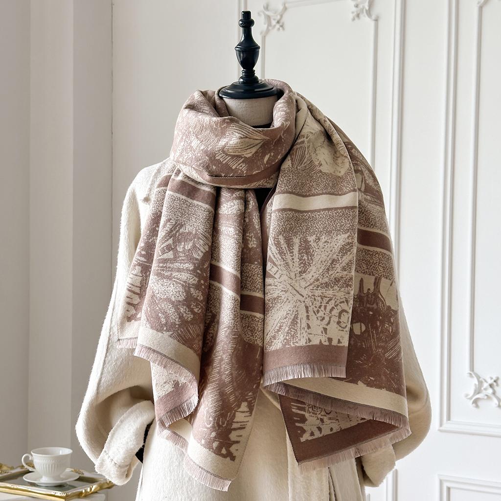 New  Luxury Autumn and Winter Cashmere Print Scarf Women Warm Pashmina Poncho Scarves Fashion Shawl Thick Foulard Bufanda