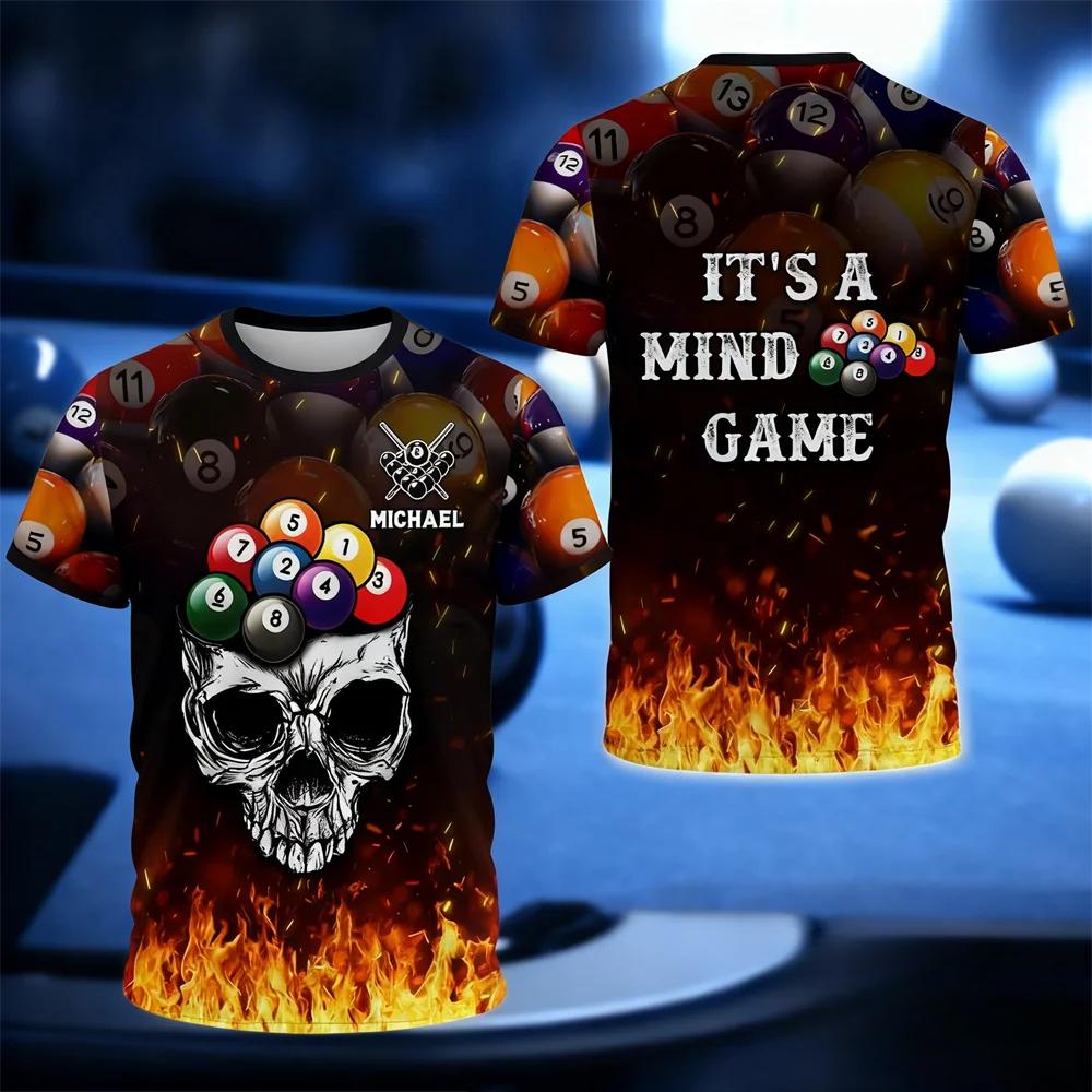 Fashion Billiards Sports Men's T-Shirt Funny 3D Print Personalized Short Sleeve Tees Casual O-neck Loose Comfortable Plus Siz T-shirts
