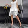Summer New Women's Two-piece Sleeveless Fashion Set High-waisted Loose Shorts