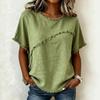 Women Round Neck Short Sleeve Linen Blend Blouse Raw Frayed Edge Splicing Fringe Boho Casual Summer Tops