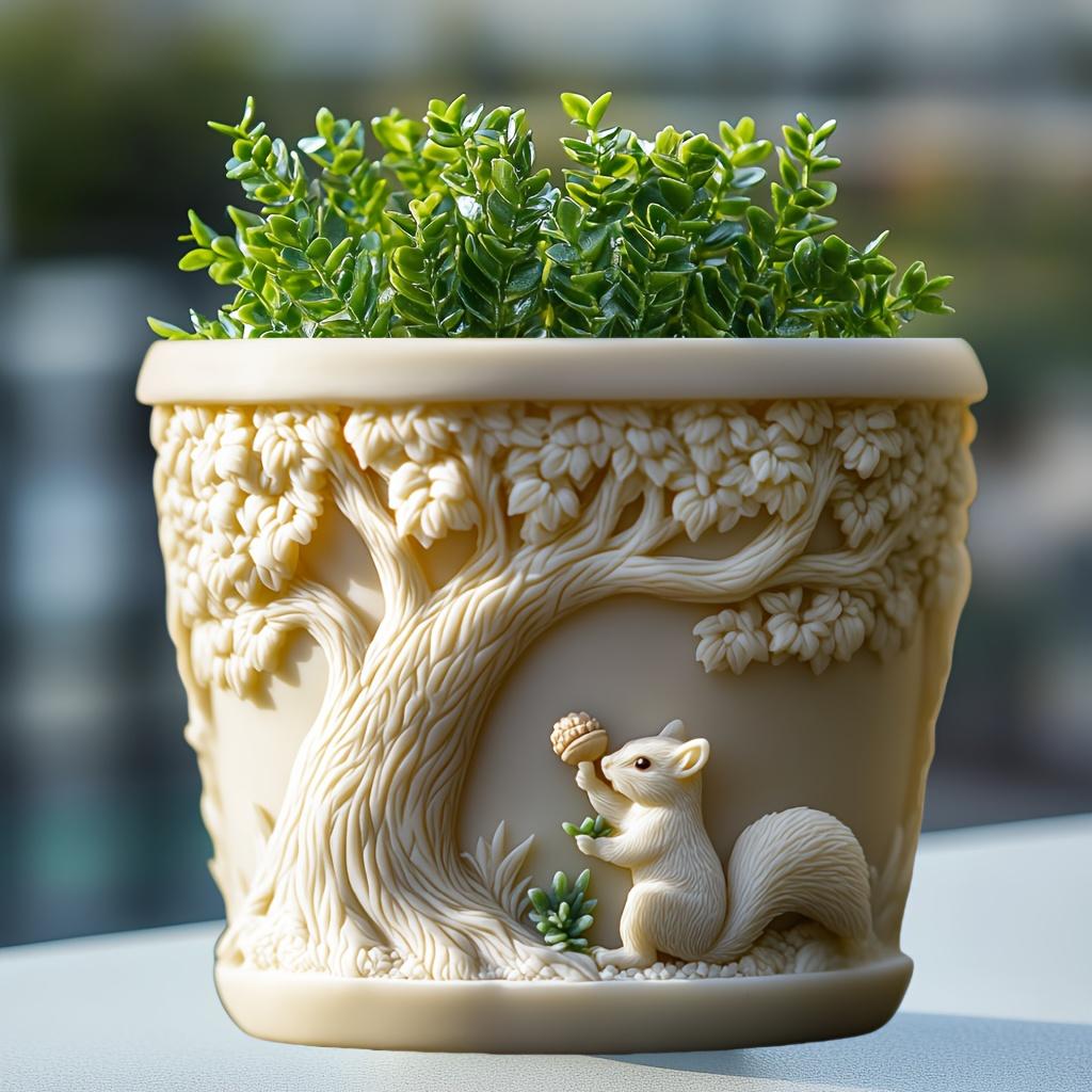 Löwenförmiger Sukkulenten-Blumentopf Harz Silikonform Löwenstatue Skulptur Aufbewahrungsbox Kerzenbecher Beton Gipsformen