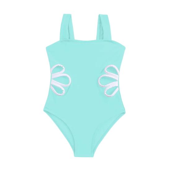 Mädchen Einteiliger Badeanzug Verstellbare Träger Sport Bademode Schnelltrocknend Strand Baden