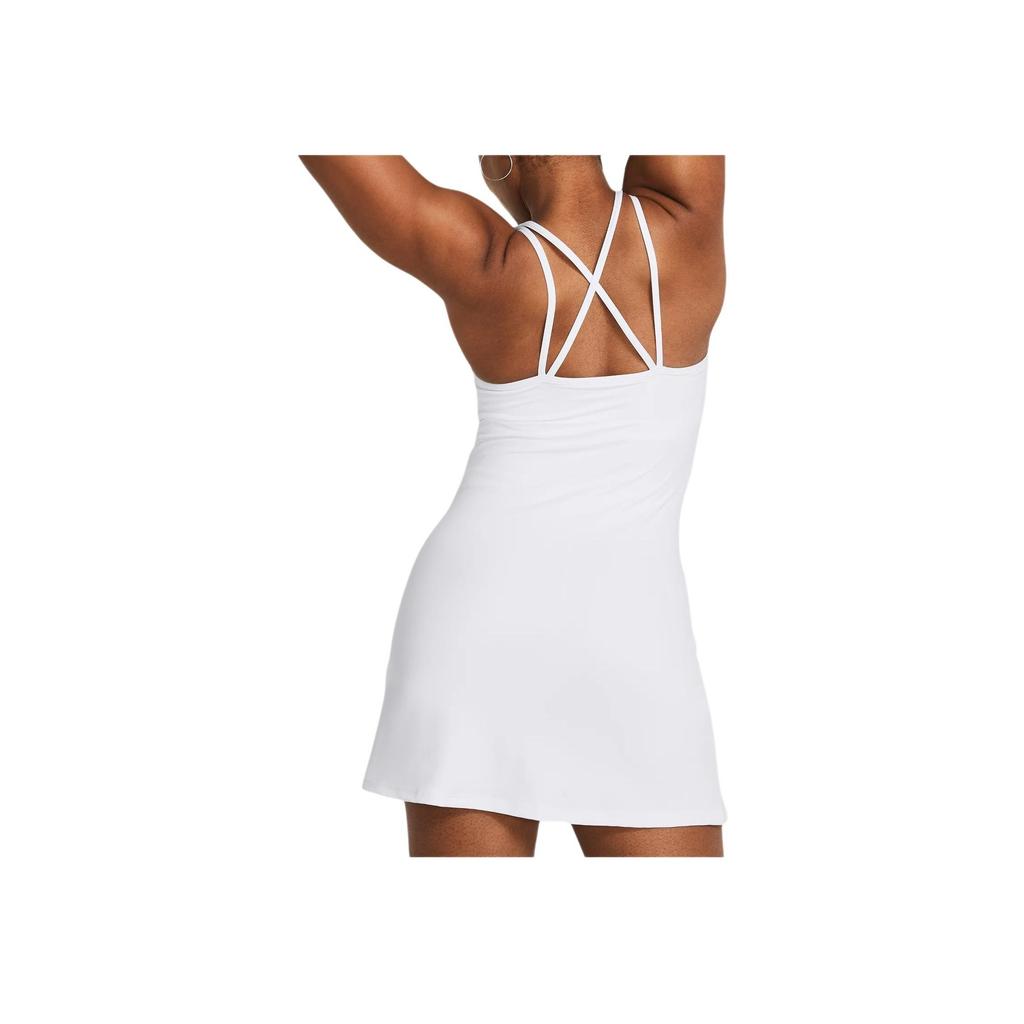 Under Armour UA Meridian Solid Color Midi Slim Fit Sleeveless Dress Women Dresses White 1383666-100