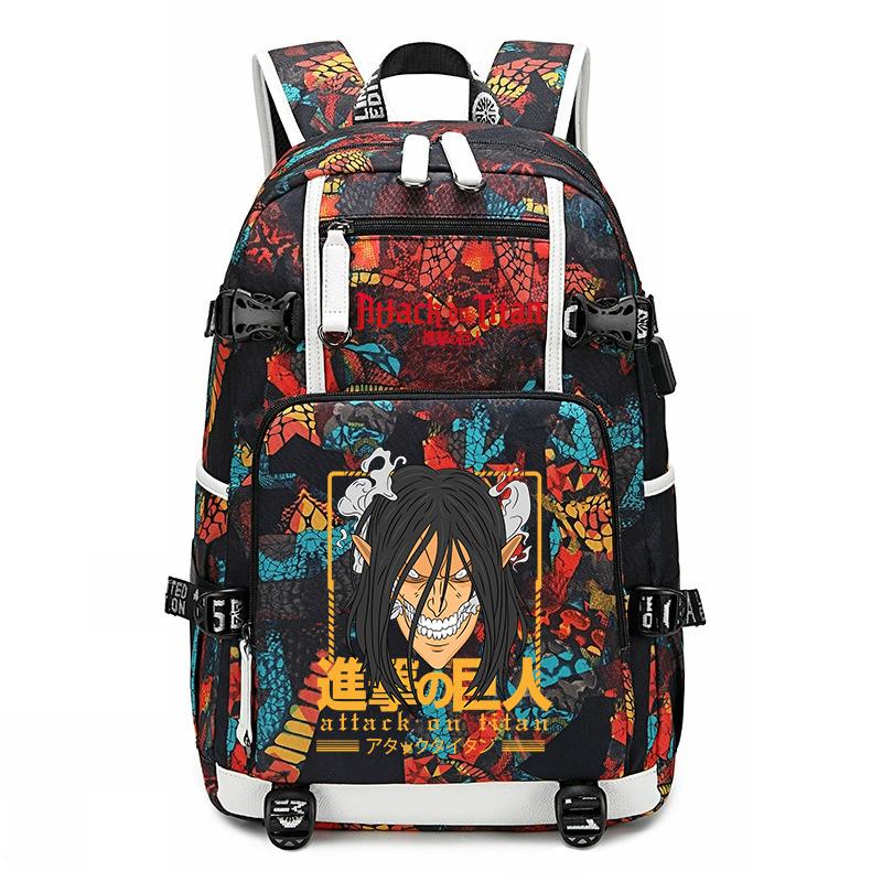Attack On Titan Print School Backpack Large Capacity Casual Daypack for Boys Girls