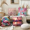 Flamingo Pillow Case Square Double-Sided Printing Sofa Cushion Cover Bedroom Bedside Pillowcover