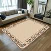 Ins Style Nordic Minimalist Floral Border Area Rug, Beige Colorful Boho Print Floor Mat, Non-Slip Living Room Carpet  Bedroom