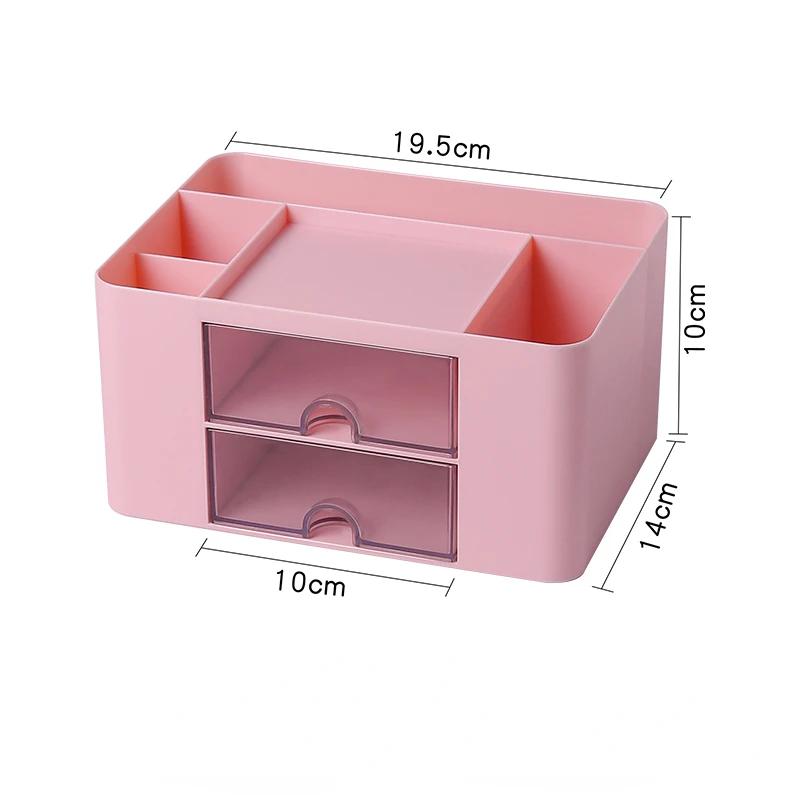 Nordic Minimalist Desk Drawer Pen Holder Storage Box Organizer Cosmetic Plastic Desktop Stationery Pencil Organize Office Shelve
