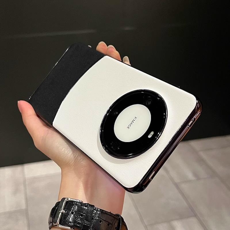 New Leather Pattern Electroplating Suitable for Huawei Mate60Pro Mobile Phone Case Anti Fall Luxury Creative Mate70 Protection Case