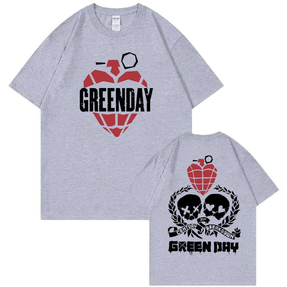Rare Punk Band Green Day World Tour Graphic T Shirts Men Women Vintage Gothic Rock Oversized Tshirt Male Cotton Casual T-shirts
