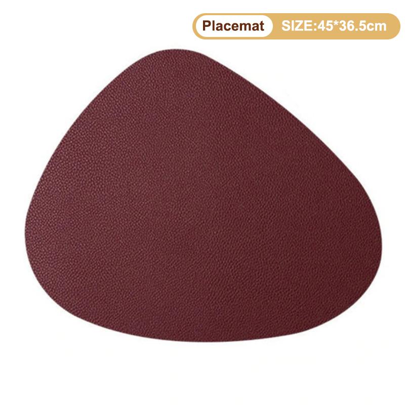 Double-Sided Pu Leather Placemat Teacup Coasters Waterproof And Oil-Proof Table Mats Western Restaurant Heat-Insulating Mats