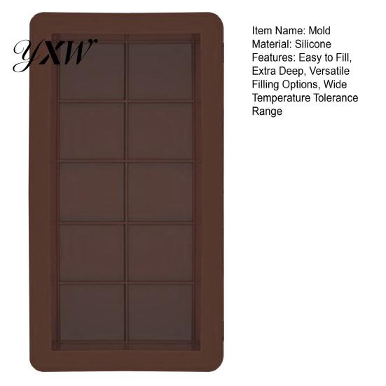 Silicone Candy Mold 1/2Pcs Large Deep Chocolate Molds for Stuffed Bars Stain Resistant BPA-Free Easy to Clean High Temp Tolerance Homemade Making
