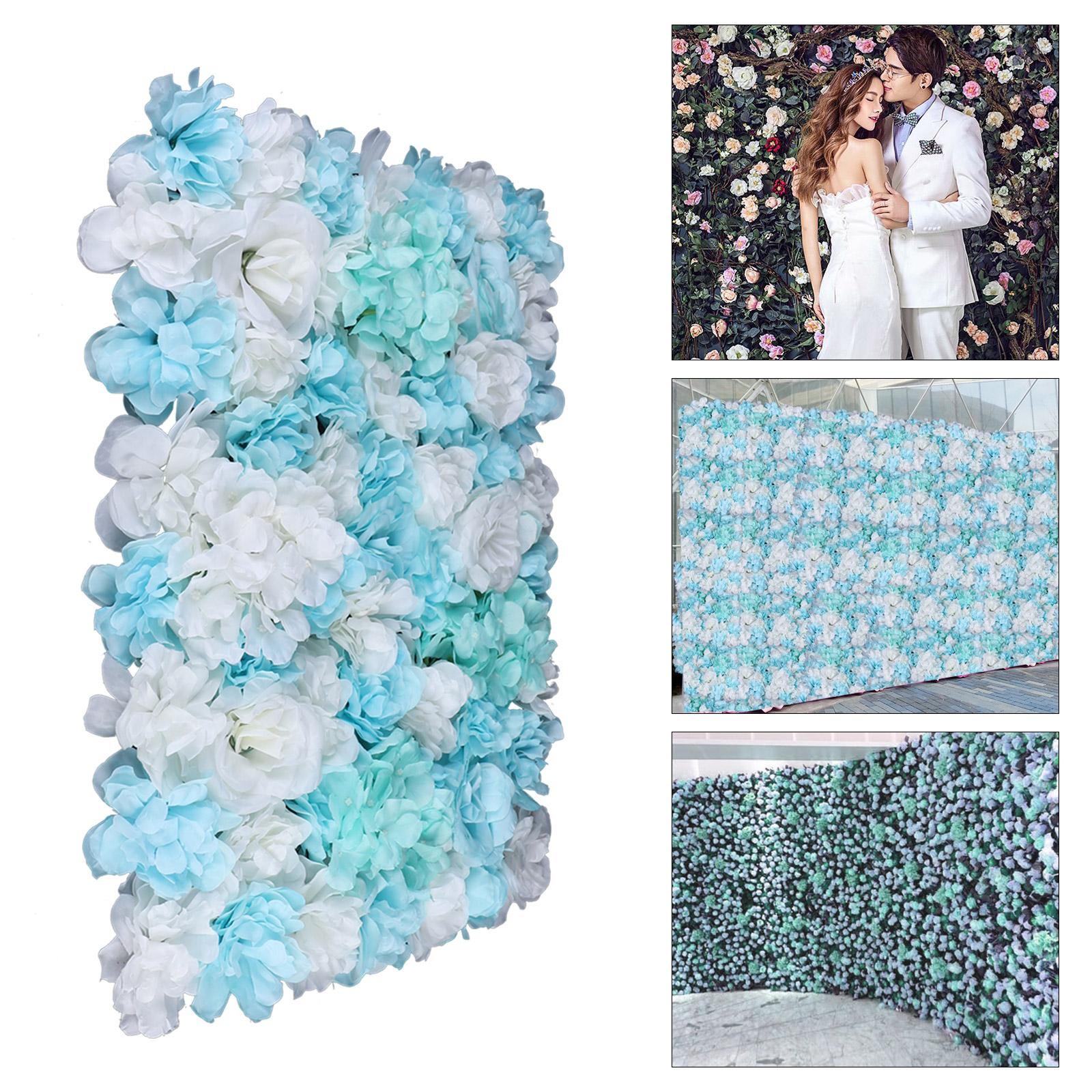 

12-Pack Artificial Flower Wall Panels, Fake Flower Backdrop for Wedding Party Home Decor, Large Vintage Floral Panel Wall Decor синий