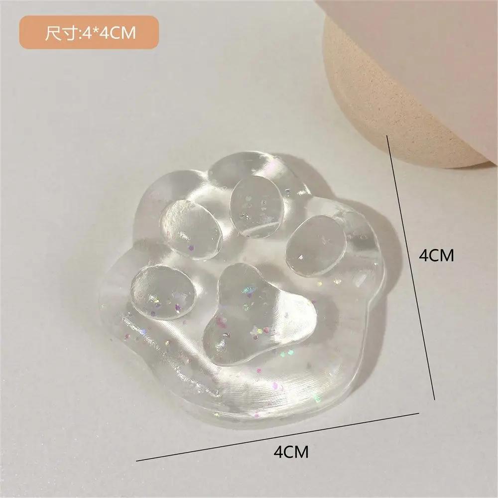 Kawaii Cat Claw Squeeze Toys Cartoon Anti Stress Sensory Fidgets Toy Simulation Transparent Cat Foot Squishy Unique Adults Gifts