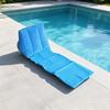 Inflatable Beach Lounges Cushion for Camping Breaks, Fold-Out Backrest Mat with Soft Flocking Leaning Support Pad