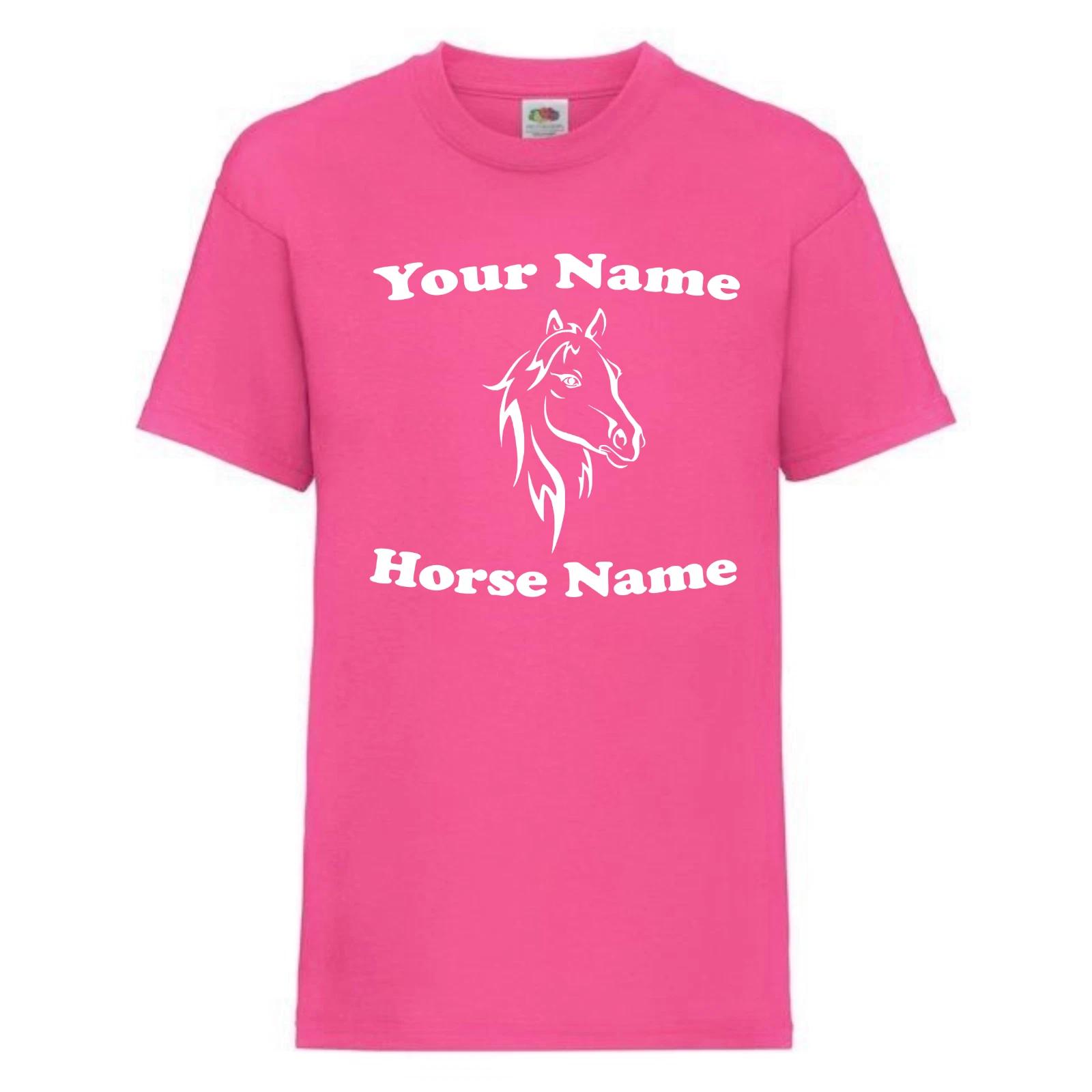 Horse Riding T-Shirt Personalised with Name & Horse s Name - Birthday Gift XL