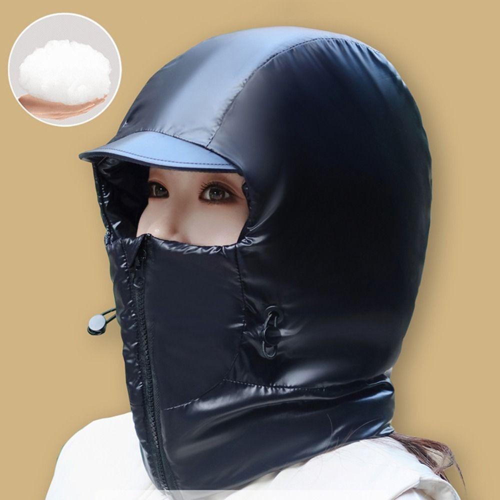 Solid Color Winter Cycling Warm Hat Thickened Pullover Cap Ear Protect Cap  Women