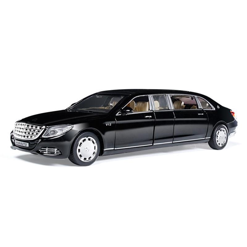 1/32 Toy Car Benz Maybach S650 Extended Edition Metal Toy Alloy Car Diecasts & Toy Vehicles Car Model Light Sound Toys for Children