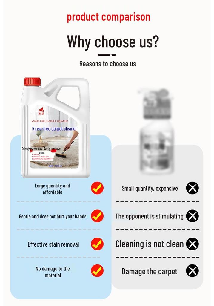 Wash-Free Wool Carpet Cleaner: Special Fabric Dry Cleaning & Oil Stain Remover.