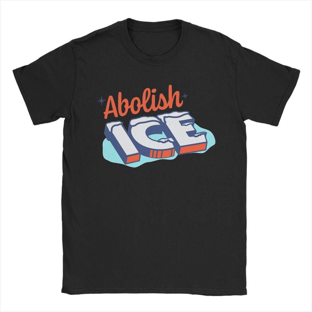Abolish ICE Men T Shirt Vintage Tees Short Sleeve Round Collar TShirt Pure Cotton 4XL 5XL Clothes