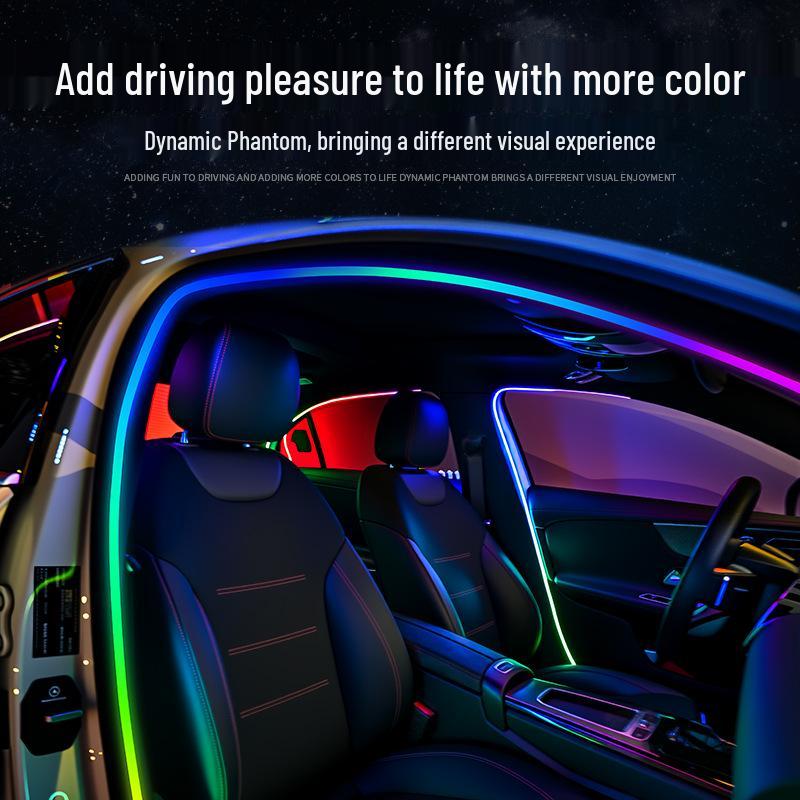 Sound-Activated LED Car Interior Ambient Light with Door Frame