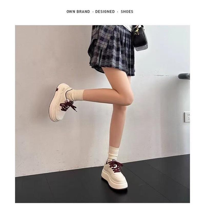 Platform Casual Sneakers For Women Lace Up Chunky Sole Fashion Shoes