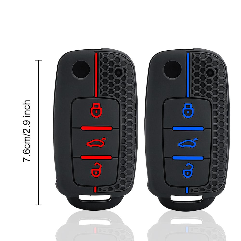 For Vw Volkswagen Polo Passat B5 Tiguan Golf T4 Seat Leon Altea Ateca Skoda Octavia Superb Silicone Car Key Cover Case Keychain