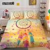 Dream Catcher Duvet Cover Set King Size Pink Boho DreamCatcher Bedding Set for Kids Teen Microfiber Bohemian Feather Quilt Cover