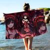 Tokisaki Kurumi Bath Towel Microfiber Soft Water Absorbing Breathable For Girl Kids Decorative Cartoon Beach Towel