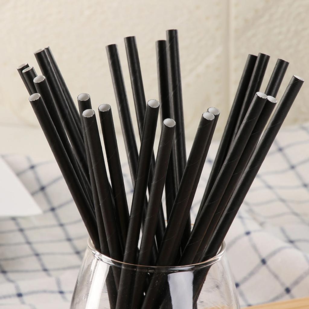 100 Pcs Drinking Straws Paper Straws 7.75 in Long Disposable Straws for Smoothies Tumblers Cocktail MilkShake for Party Travel