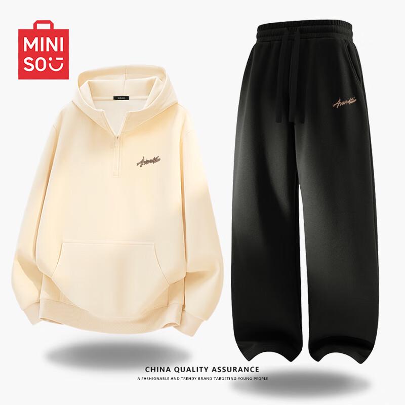 MINISO Men's Heavyweight Hooded Sweatshirt & Casual Pants Set
