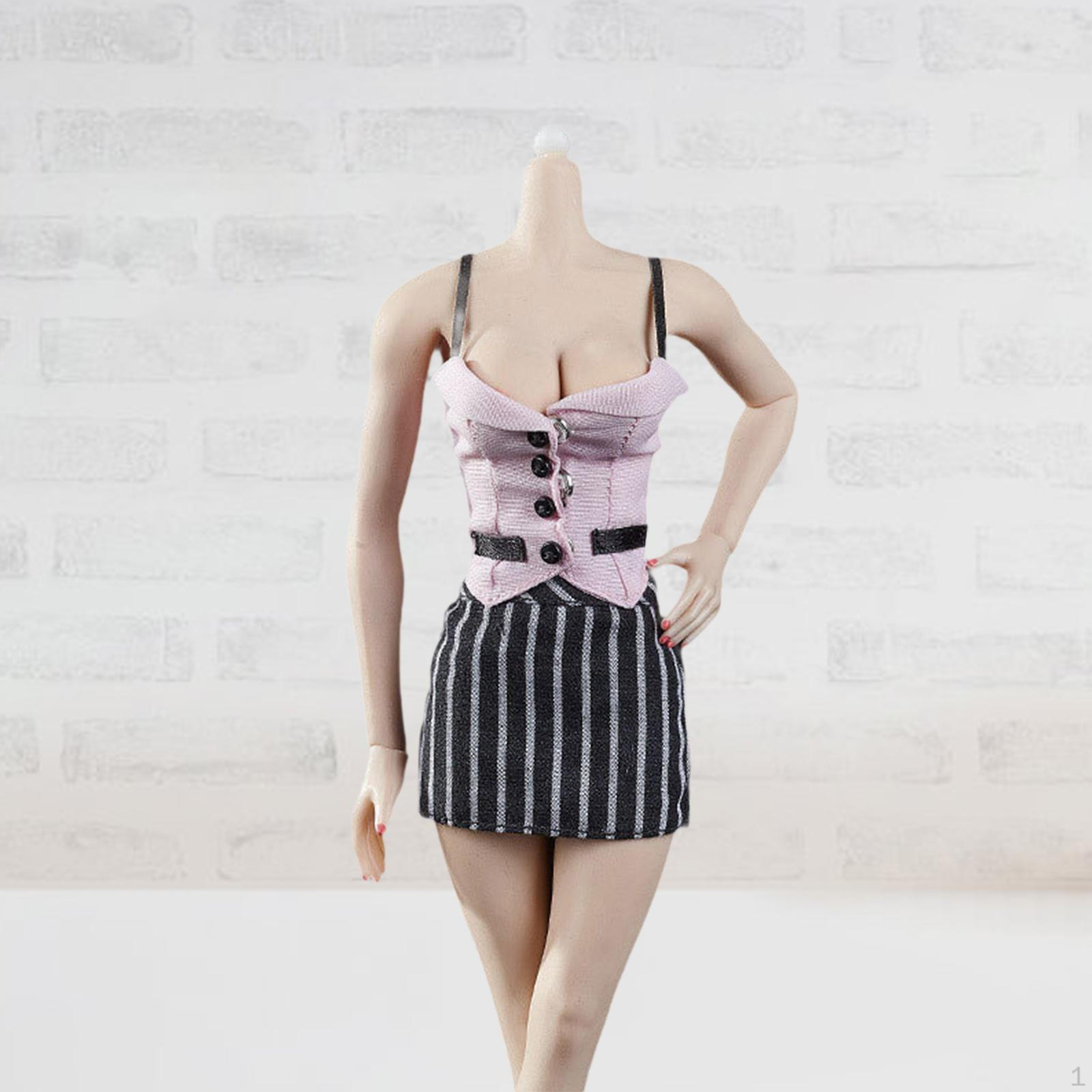 

3 предмета женской одежды в масштабе 1/6, полный комплект для мужской фигурки 12 дюймов розовый