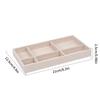 Simple Beige Grey Square Velvet Jewelry Storage Tray Display Ring Bracelet Necklace Storage Box Showcase Drawer Organizer Trays