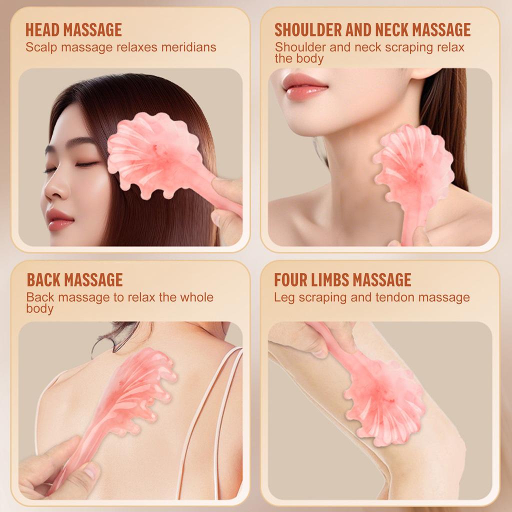1 Stück Muschelförmiger Kopfmassagekamm Mit Langem Griff Harz-Massagekämme Kopfmassagegerät Meridian-Schaben Kopfhautmassage Gesundheitswerkzeuge