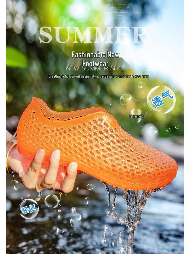 Damen Sommer Rutschfeste PVC Flachabsatz Sandalen