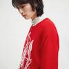 Broadcast Women's Red Loose Crew Neck Knit Sweater