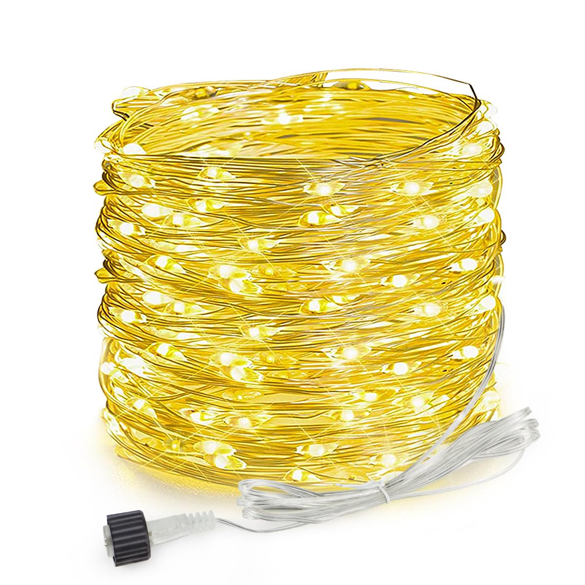 

Plug In LED Fairy Lights Waterproof String Light Outdoor 8 Mode Christmas Twinkle Light For Bedroom Garden Yard Patio Tree Decor 10M 32.8FT&US Plug теплый белый