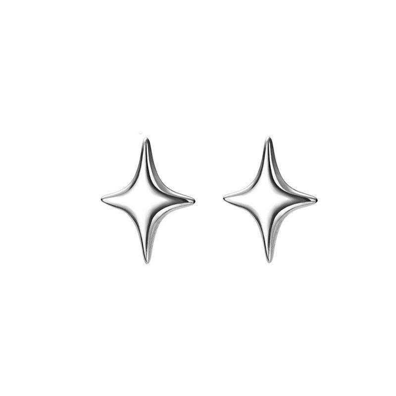 Earrings Four-Pointed Staearrings For Women Korean New Style Trendy Asymmetric Staearrings Cold Style Small Earrings