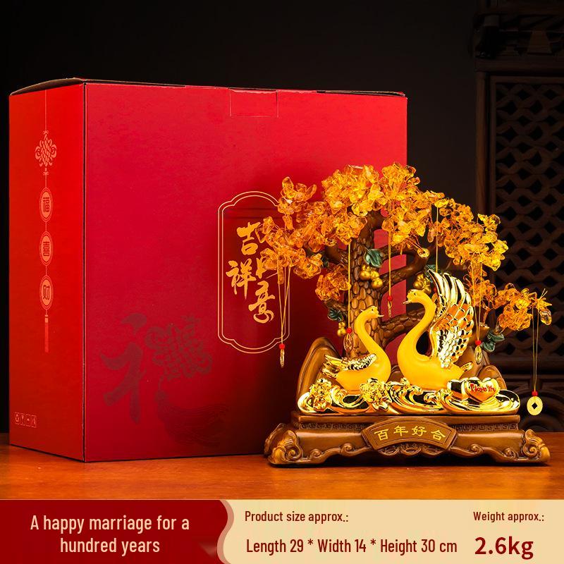 Century of Harmony Wedding Ornament: Elegant Gift for Friends & Newlyweds - Perfect for Living Room, Entrance, or Wine Cabinet Décor