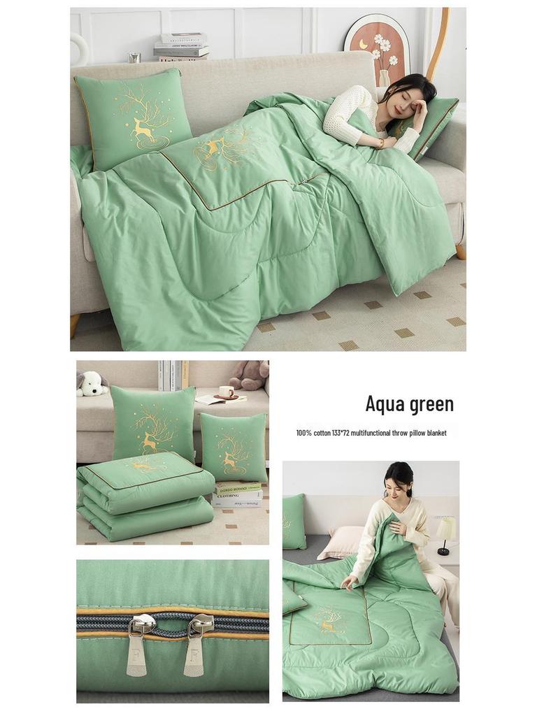 2025 Starry Sky Sika Deer Cotton Pillow & Blanket Set