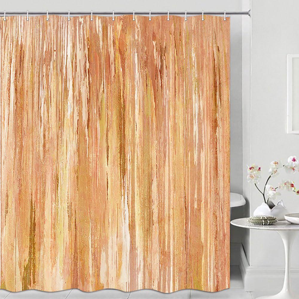 Abstract Shower Curtain Modern Bathroom Shower Curtain Set Beach Aesthetic Stripes Contemporary Minimalist Painting Fabric Shower Curtain Curtain