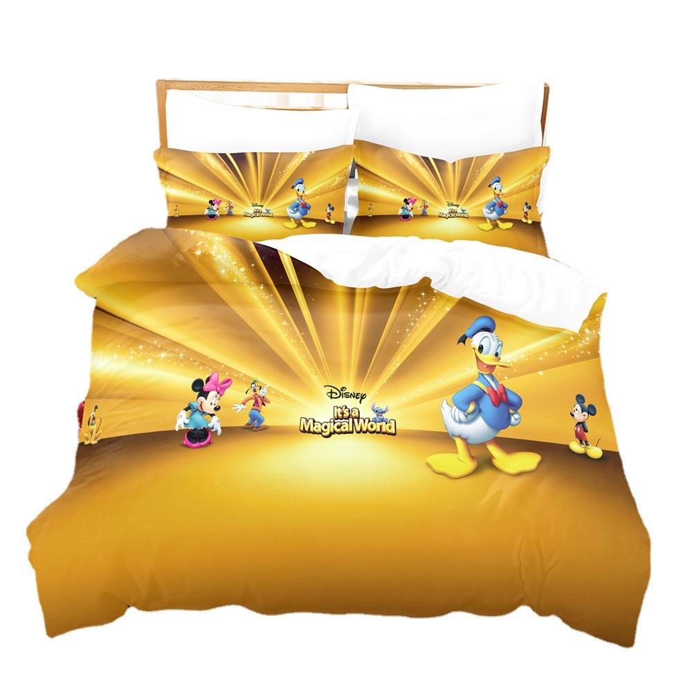 3D Cartoon Animation Bedding Three-Piece Digital Printing Microfiber Polyester Cotton Quilt Cover